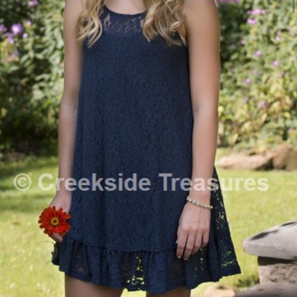 Navy lace dress from altar’d state